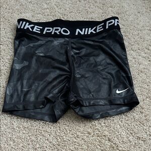 Nike Black Camo Training Shorts with White Swoosh